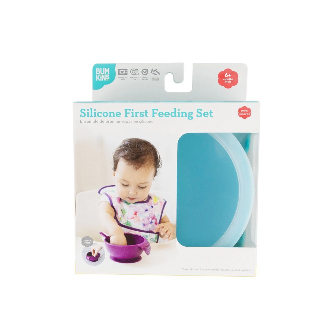 Mi primer set de alimentación (cuchara + plato) Bumkins - Bumkins-MiniNuts