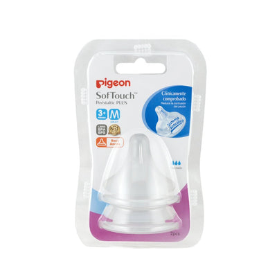 Pack 2 tetinas chupete boca ancha para mamadera peristáltica Pigeon - Pigeon-MiniNuts expertos en coches y sillas de auto para bebé