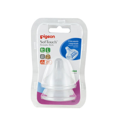 Pack 2 tetinas chupete boca ancha para mamadera peristáltica Pigeon - Pigeon-MiniNuts expertos en coches y sillas de auto para bebé
