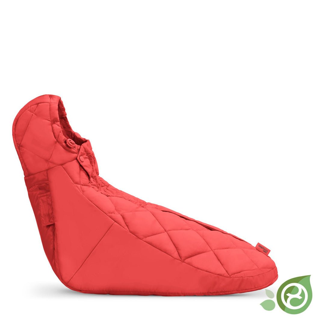 Vista frontal Saquito acolchado para bebés en sillas de auto color hibiscus red