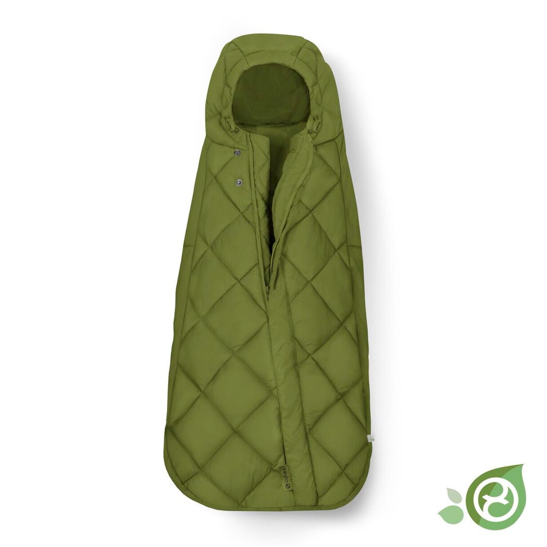 Saquito acolchado para bebés en sillas de auto color nature green