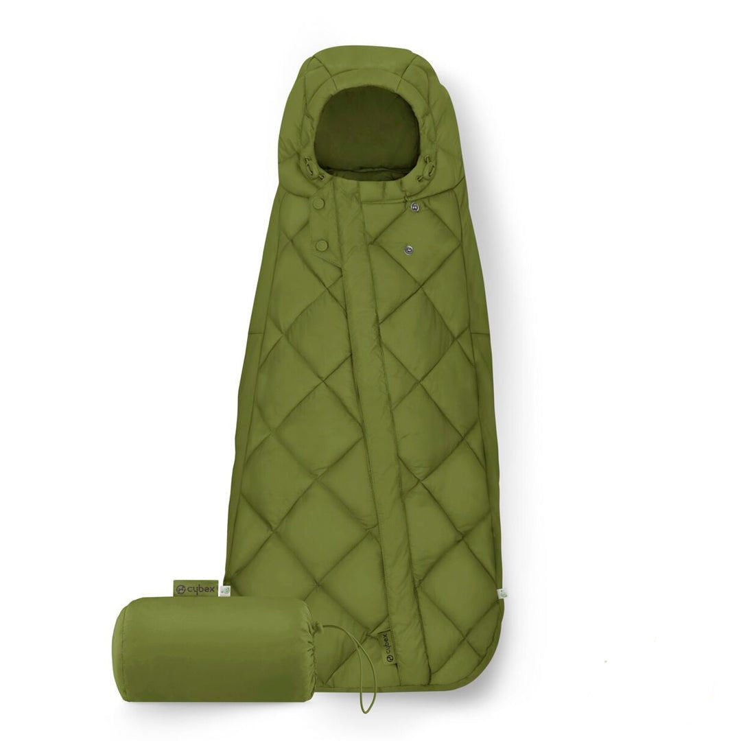 Saquito acolchado para bebés en sillas de auto color nature green con bolso de almacenamiento