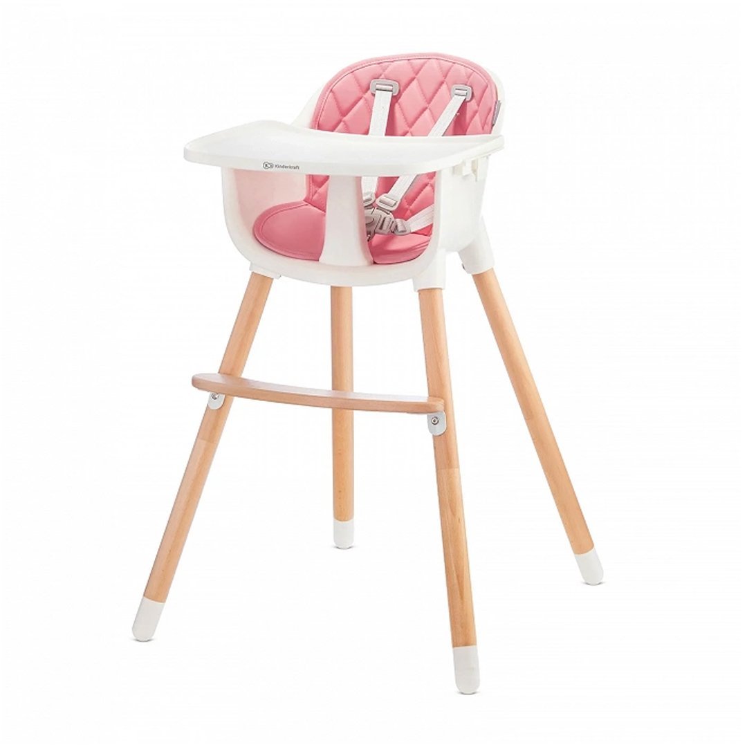 Silla de comer 2 en 1 Sienna color Pink - vista posterior en ángulo