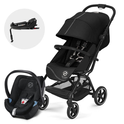Travel System Eezy S+ (Plus) 2 v3 BLK + Aton 5 + Base Cybex - Cybex-MiniNuts expertos en coches y sillas de auto para bebé