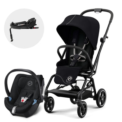 Travel System Eezy S Twist PLUS 2 BLK / SLV + Aton 5 + Base Cybex - Cybex-MiniNuts expertos en coches y sillas de auto para bebé