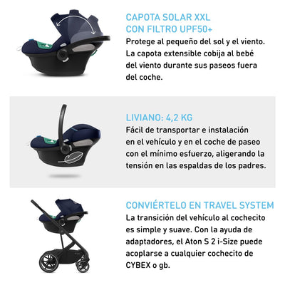 Travel System Talos S Lux SLV + Aton S2 + Base Cybex - Cybex-MiniNuts expertos en coches y sillas de auto para bebé