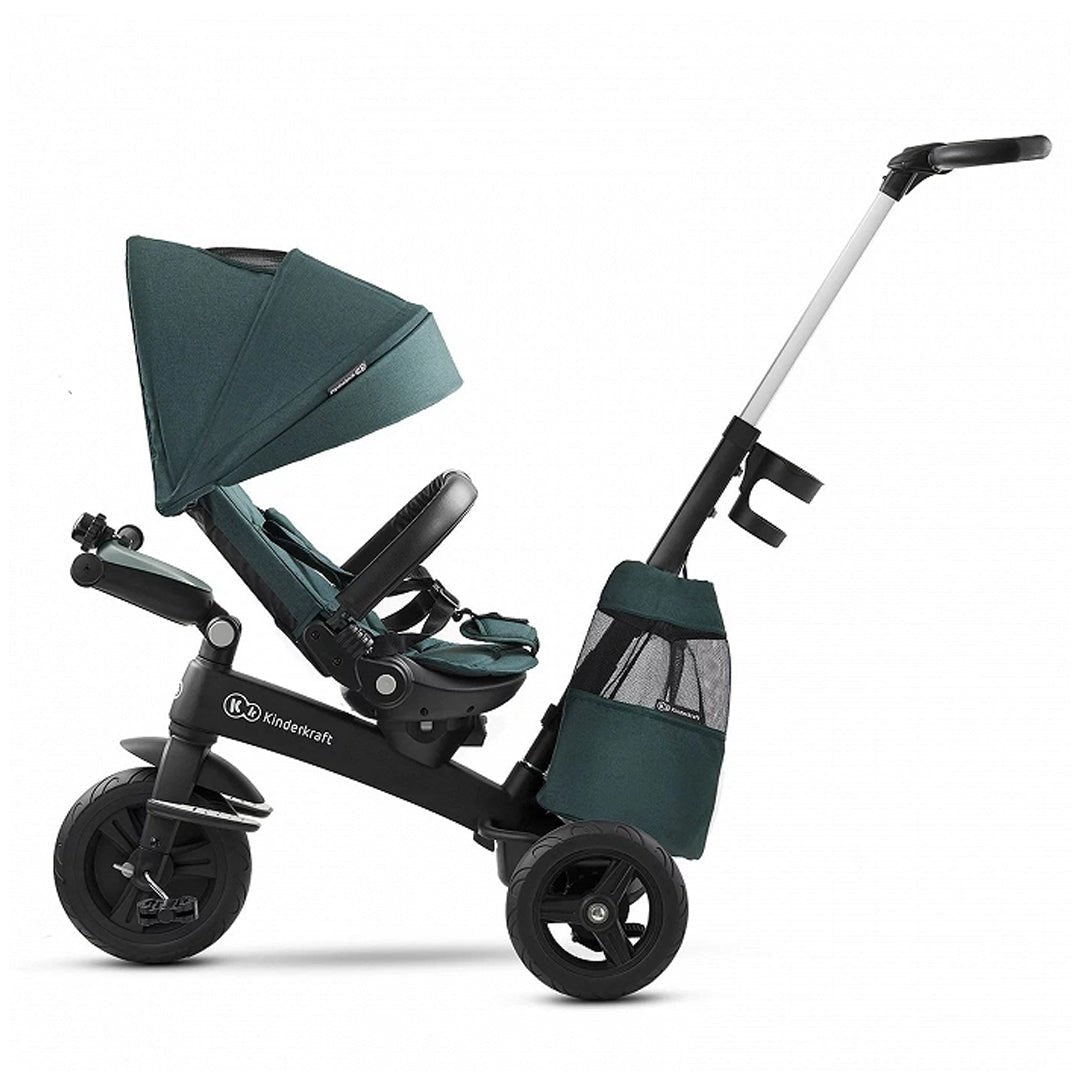 Coche Triciclo verde EASYTWIST de KinderKraft con asiento mirando hacia mamá o papá