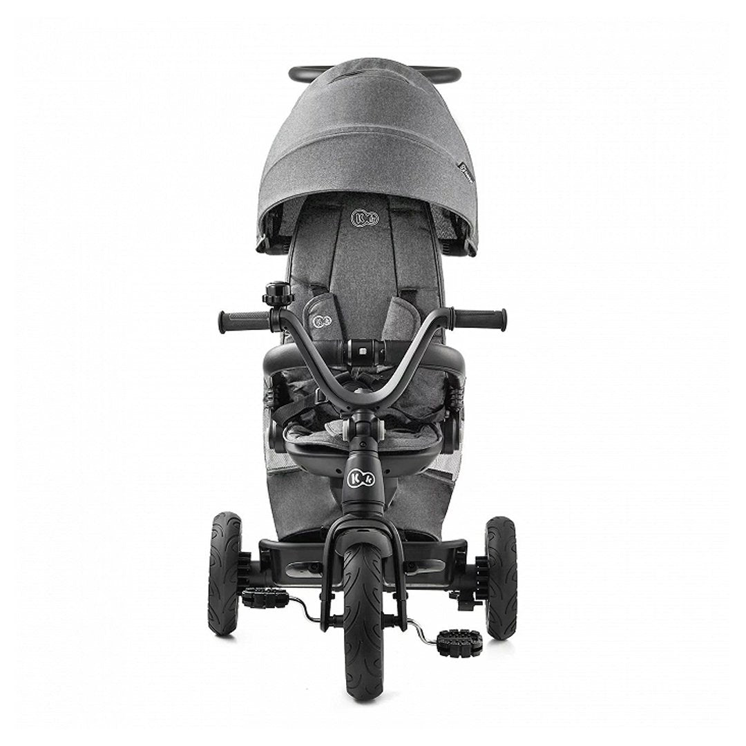 Vista frontal de Coche Triciclo gris EASYTWIST de KinderKraft