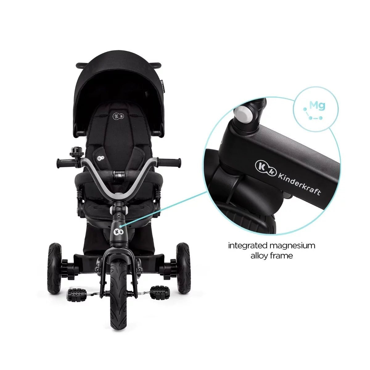Estructura de Magnesio integrado Coche Triciclo negro EASYTWIST de KinderKraft