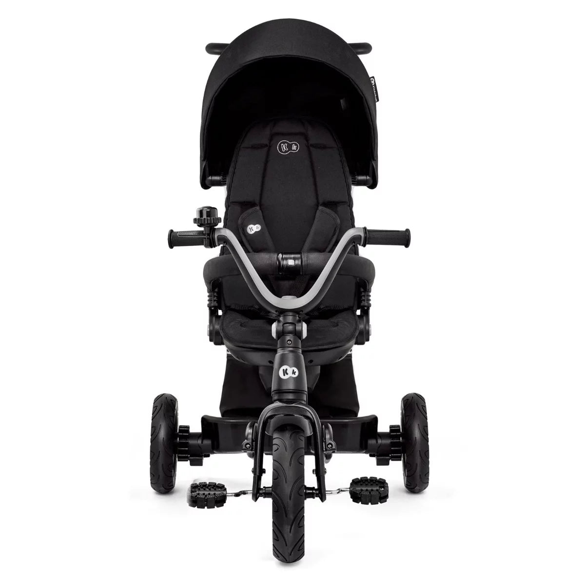 Vista frontal Coche Triciclo negro EASYTWIST de KinderKraft