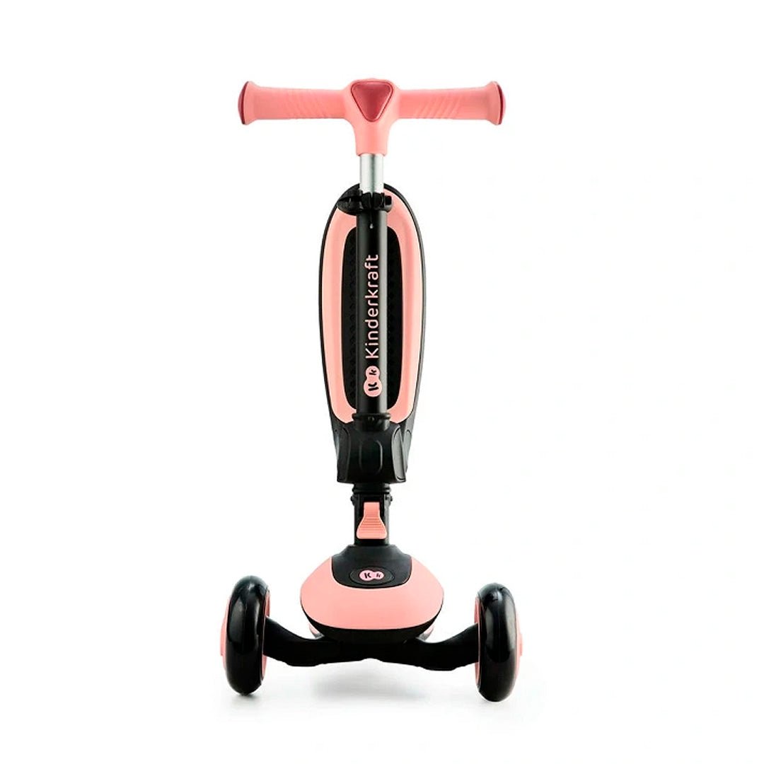 vista frontral scooter Halley color rosado con negro